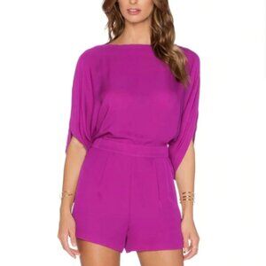 Diane Von Furstenberg Silk "Soliel" Romper in BLACK - Size 4